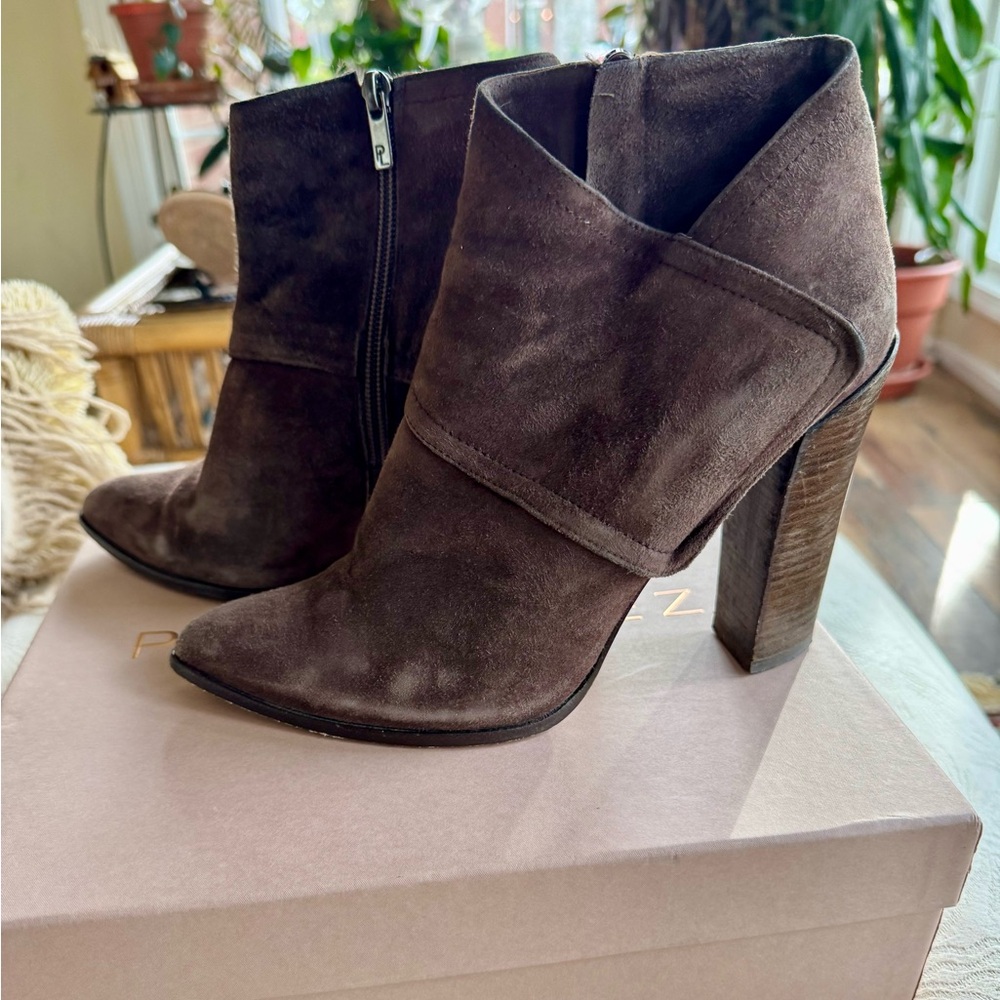Pura Lopez Brown Suede Ankle Boots